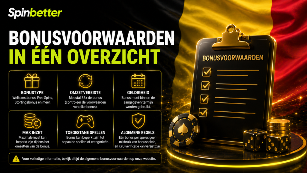 Bonusvoorwaarden in één overzicht